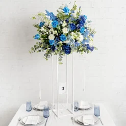 Metal Centrepiece Flower Table Stand KD White (25x25x95cmH)