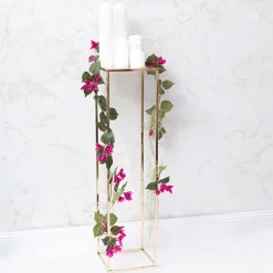 Metal Centrepiece Stand KD Gold (25x25x96cmH)