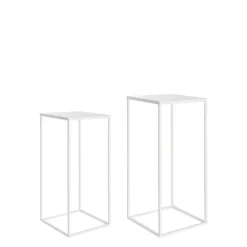 Metal Centrepiece Table Stand Set 2 White (65cmH&50cmH)