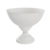 Metal Compote Round Bowl Vase White (38cmDx31.5cmH)