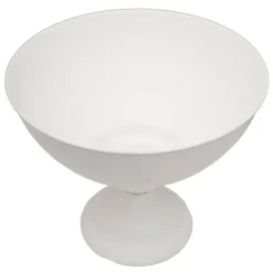 Metal Compote Round Bowl Vase White (38cmDx31.5cmH)