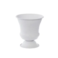 Metal Compote Urn Classic White (14x16cmH)
