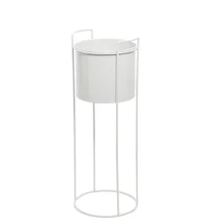 Metal Display Stand With Round Pot White (23Dx65cmH)