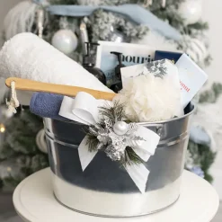 Metal Drinks Tub Round Chrome Hndl Sml Zinc (36cmx22cmH)