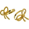 Metal Napkin Ring with Bow Pack 4 Gold (4.5cmD)