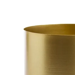 Metal Pot Round Brass Gold (20x18cmH)