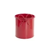 Metal Pot w Bow Red (13cmDx15cmH)