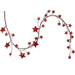 Metal Star Garland Red (117cmL)