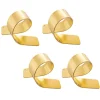 Metal Twist Napkin Ring Pack 4 Gold (4x5x8cm)