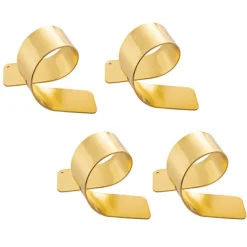 Metal Twist Napkin Ring Pack 4 Gold (4x5x8cm)