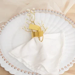 Metal Twist Napkin Ring Pack 4 Gold (4x5x8cm)