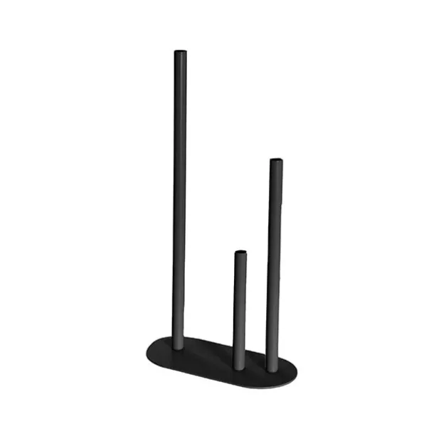 Metal Vase 3 Tubes Black (21x10x40cmH)