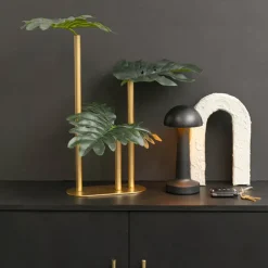 Metal Vase 3 Tubes Gold (21x10x40cmH)