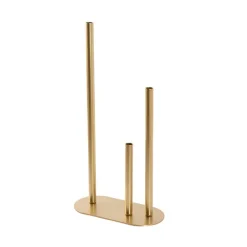 Metal Vase 3 Tubes Gold (21x10x40cmH)