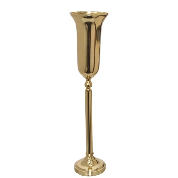Metal Vase Tall Gold (21Dx91cmH)