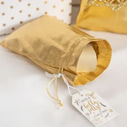 Metallic Shimmer Gift Bag Medium Pack 6 Gold (12.5x17HcmH)