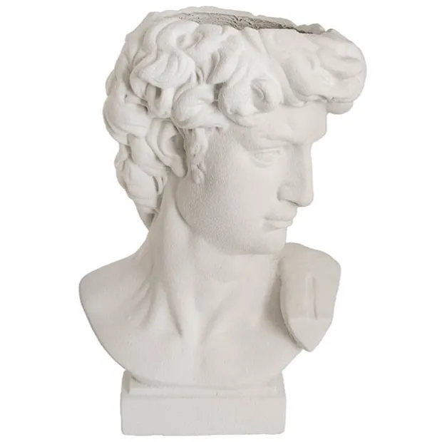 Michelangelo Sculpture Planter Limestone White (64cmH)