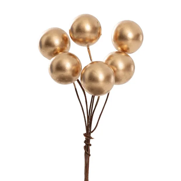 Mini Berry Picks Pack 24 Gold (2cmDx9cmH)