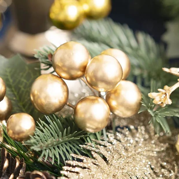 Mini Berry Picks Pack 24 Gold (2cmDx9cmH)