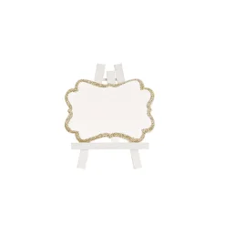 Mini Name Card Easel Gold & White Pack 6 (7x8cmH)