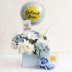 Mini Posy Box Gloss Autolock Base Pk25 Baby Blue (13x12cmH)