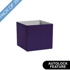 Mini Posy Box Gloss Autolock Base Pk25 Violet (13x12cmH)