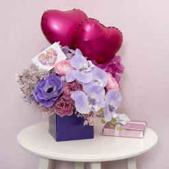 Mini Posy Box Gloss Autolock Base Pk25 Violet (13x12cmH)