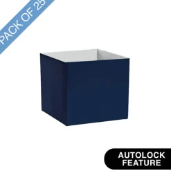Mini Posy Box Gloss Autolock Base Pk25 Navy Blue (13x12cmH)
