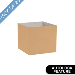 Mini Posy Box Gloss Autolock Base Pk25 Kraft (13x12cmH)