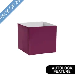 Mini Posy Box Gloss Autolock Base Pk25 Sugar Plum (13x12cmH)