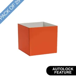 Mini Posy Box Gloss Autolock Base Pk25 Orange (13x12cmH)