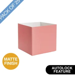 Mini Posy Box Matte Autolock Base Pk25 Deep Coral (13x12cmH)