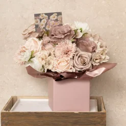 Mini Posy Box Matte Autolock Base Pk25 Musk (13x12cmH)