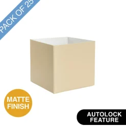 Mini Posy Box Matte Autolock Base Pk25 Ecru Nude (13x12cmH)