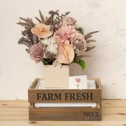 Mini Posy Box Matte Autolock Base Pk25 Ecru Nude (13x12cmH)