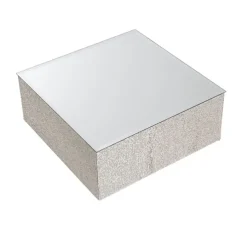 Mirror Diamond Square Platform Riser Silver (30x30x12cmH)