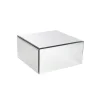 Mirror Glass Square Platform Riser Silver (30.5x15cmH)