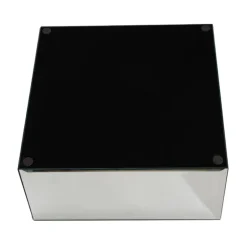 Mirror Glass Square Platform Riser Silver (30.5x15cmH)