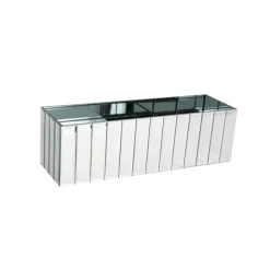Mirror Strip Trough Glass Vase Silver (40cmLx12cmH)