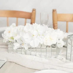 Mirror Strip Trough Glass Vase Silver (30.5cmLx10cmH)