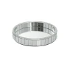 Mirror Tray Round Strip Bevelled Edge Silver (30cmDx5cmH)