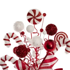 Mixed Candy w Bow Tree Topper Red & White (15x30x42cmH)