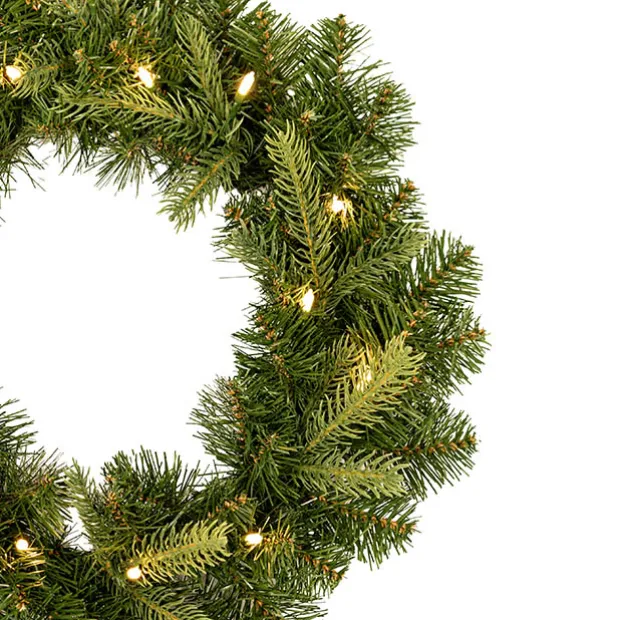 Mixed Christmas Pine LED Wreath Green (40cmD)