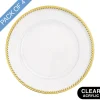 Modern Gold Rim Charger Plate Pack 4 Clear (33cmD)