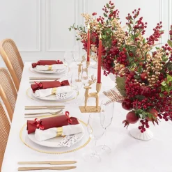 Modern Gold Rim Charger Plate Pack 4 Clear (33cmD)