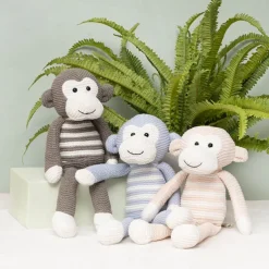 Monkey Louie Plush Soft Toy Baby Pink (40cmHT)