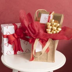 Natural Jute Posy Bag With Plastic Liner (18x16.5x17cmH)