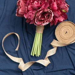 Natural Jute Ribbon Sewn Edge Natural (25mmx10m)