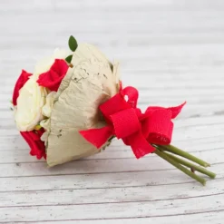 Natural Jute Ribbon Sewn Edge Red (40mmx10m)