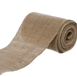 Natural Jute Ribbon Wide Sewn Edge Natural (150mmx10m)